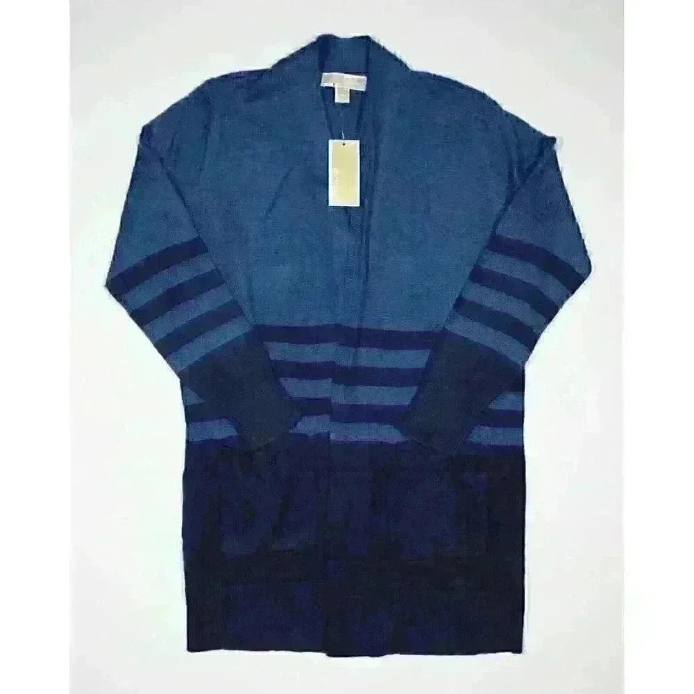 NEW! MICHAEL Michael Kors Women's M Front Pockets Ribbed Cardigan NWT $150
